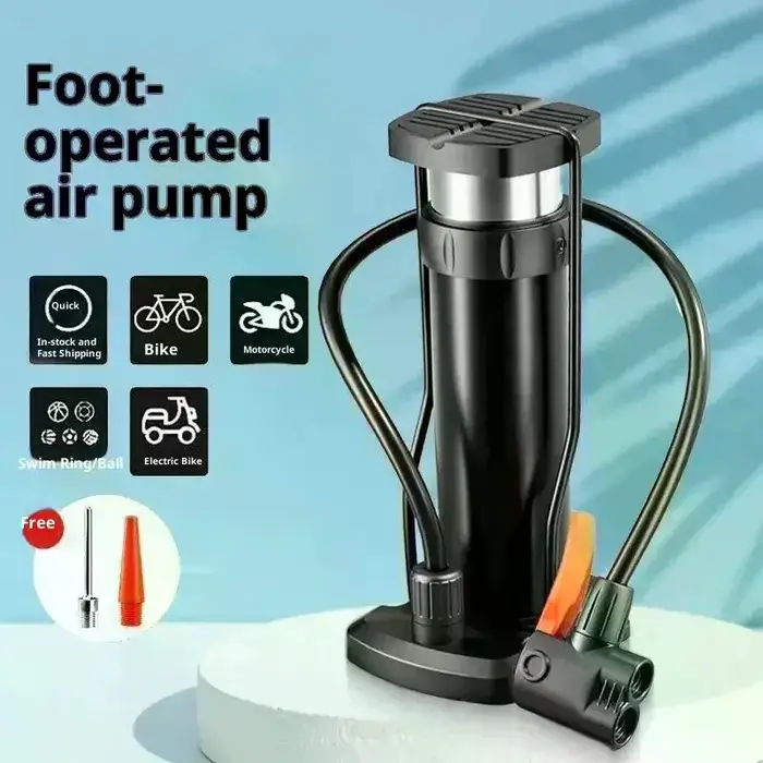 Pompe de gonflage multifonctionnelle à pédale pliante, facile à transporter, Portable, en alliage d'aluminium, pour vélo et moto