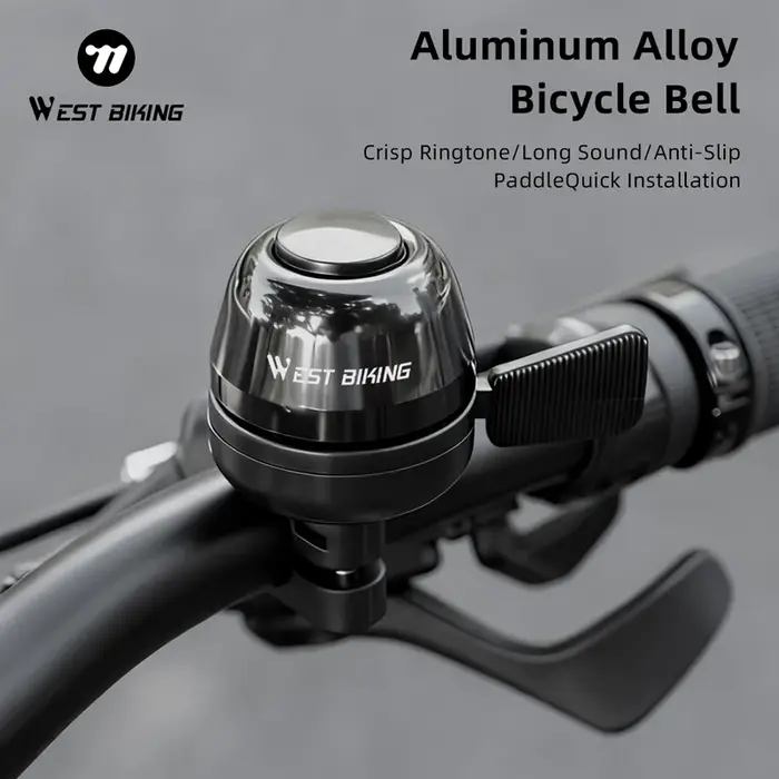 Mini sonnette de vélo WEST BIKING légère et étanche en alliage d'aluminium antirouille pour VTT vélo de route et vélo pliant