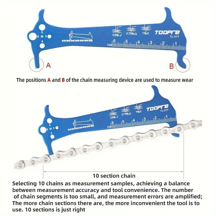 Règle de mesure de chaîne de vélo