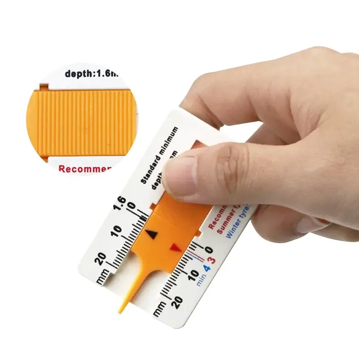 Profthomètre de profondeur de bande de roulement de pneu, règle de bande de roulement de roue de voiture, outil de mesure de roue, outil de mesure en plastique