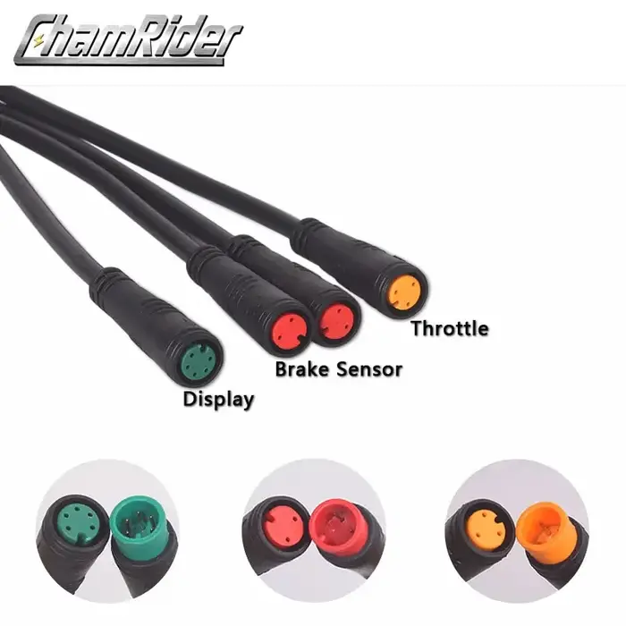 Julet 1 à 4 faisceau de câbles câble principal fil étanche pour vélo électrique accélérateur LCD fre