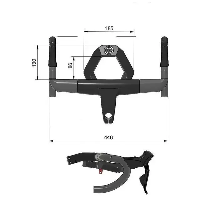Barre d'extension de guidon de vélo de route imprimée en 3D PETG-CF