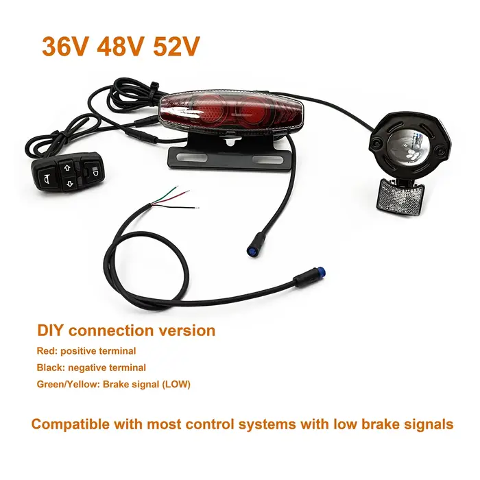 LinHi vélo électrique modifié vélo lumière kit étanche universel 24V 36V 48V 60V BAFANG KUNTENG JULE