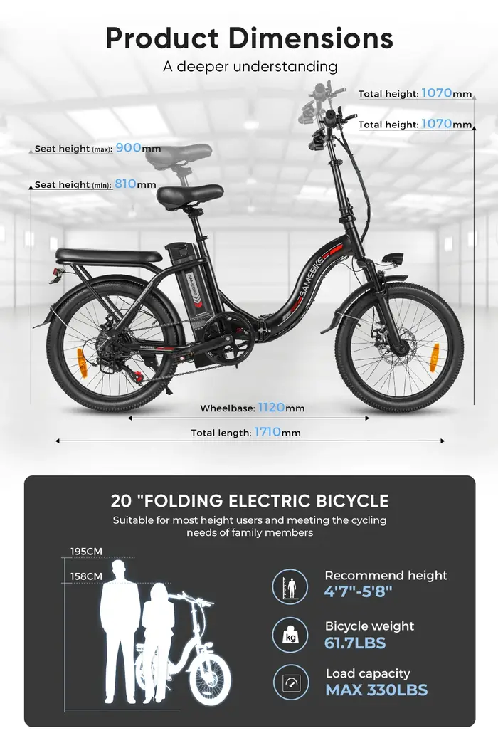 Vélo électrique de style pliable léger 350W36V12AH batterie montagne e-bike 20 pouces gros pneu ville voyage