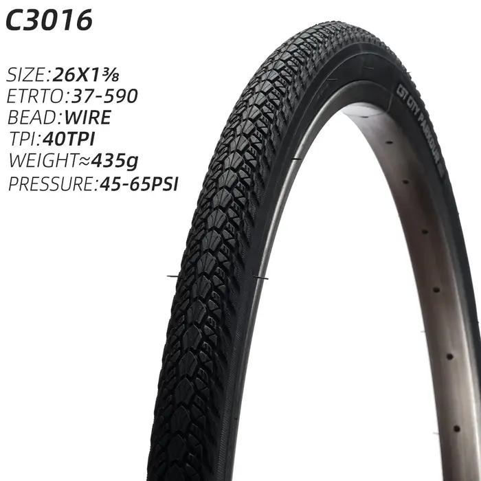 Pneu de vélo CST C3016 CITY 26X1⅜ 37-590, pneu de vélo tout-terrain, toutes saisons