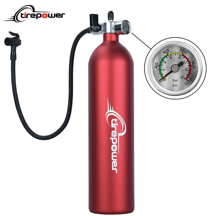 Pompe à vélo 1,3 L pour pneus tubeless/tubelessless, pression max. 200 PSI, compatible avec les valves Presta et Schrader pour vélos de route et VTT
