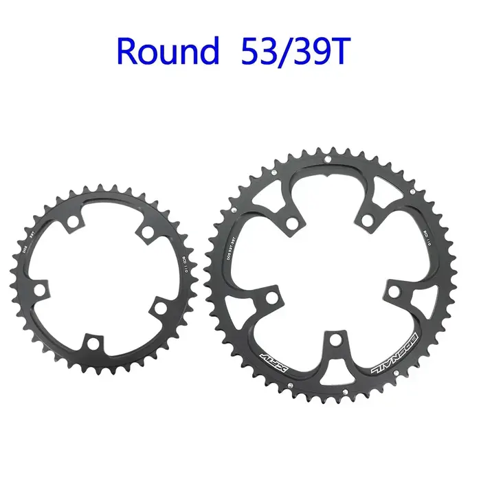 Plateau de pédalier double ovale/rond Snail 110BCD 2x pour vélo de route 50/34 52/36 53/39 54/40 compatible Shimano et SRAM 8 9 10 11 12 vitesses