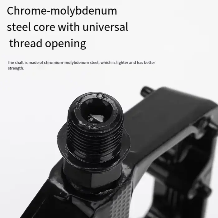 Chemin de pédale de vélo Ultra léger antidérapant en alliage d'aluminium noir adapté aux vélos de montagne BMX
