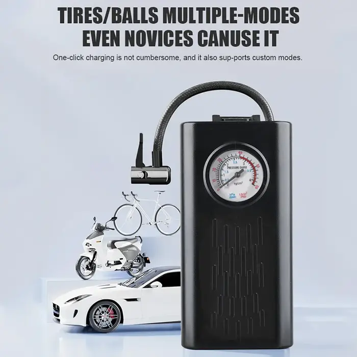 Compresseur d'air électrique portable à chargement USB, pompe à pneus multifonctionnelle pour moto, 