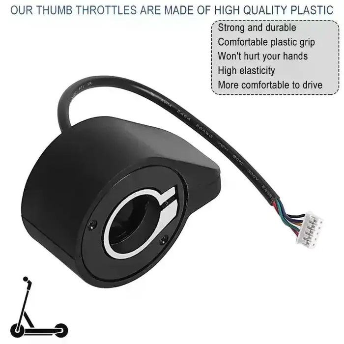 Contrôleur de vitesse d'accélérateur de doigt de Scooter électrique avec bouton de commutation de phare pour accessoires