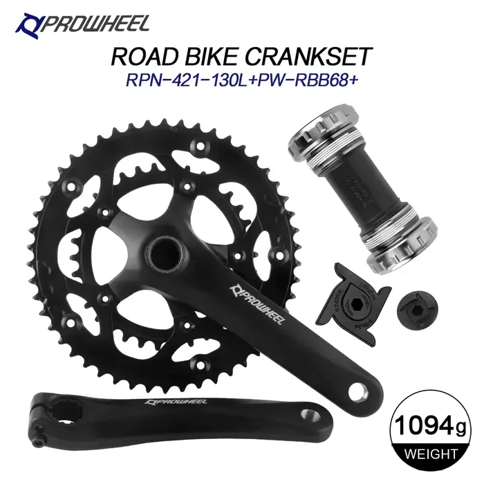 PROWHEEL vélo de route creux Double pignons pédalier 170mm 53-39T 50-34T manivelle plateau pédalier