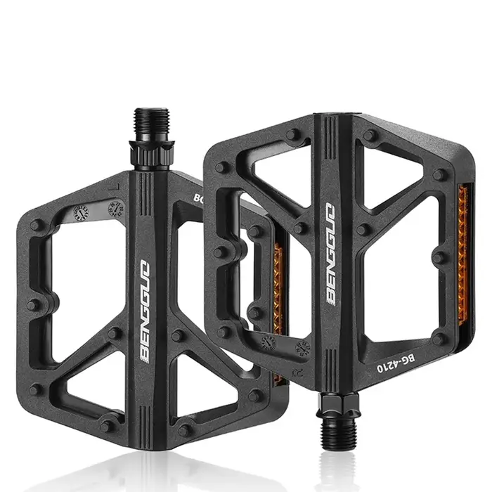 Pédales de vélo ultralégères à Double roulement DU avec réflecteur pédales plates de vélo de route d