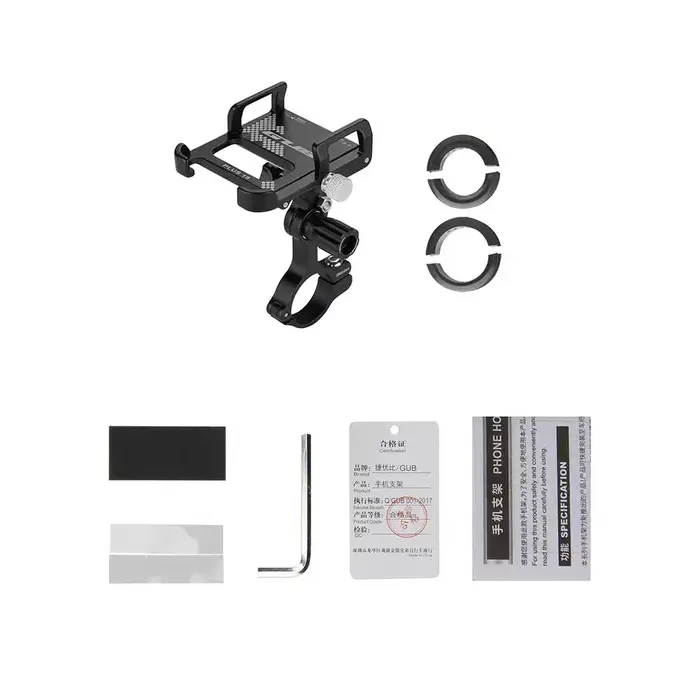 GUB PLUS 15 Support de téléphone portable pour vélo Support de montage fixe moto vélo électrique Support de guidon rotatif à 360 degrés