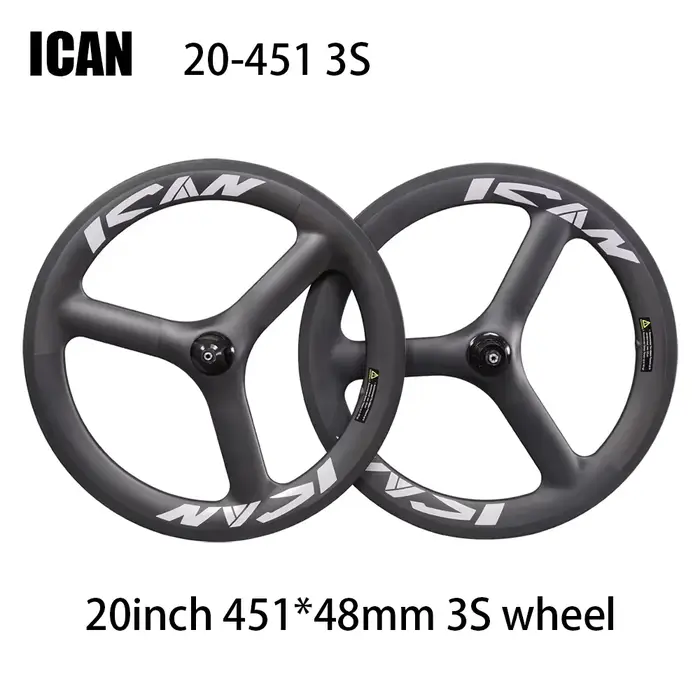 ICAN vente BMX 20 "451 roues à trois rayons V/frein à disque avant 100 arrière 130 135mm pneu Max 45