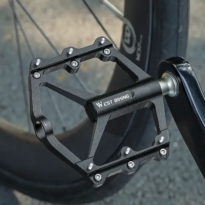 WEST BIKING – pédales de vélo vtt, 3 roulements, pédales plates ultralégères en alliage d'aluminium, pédales antidérapantes larges, pièces de vélo de montagne