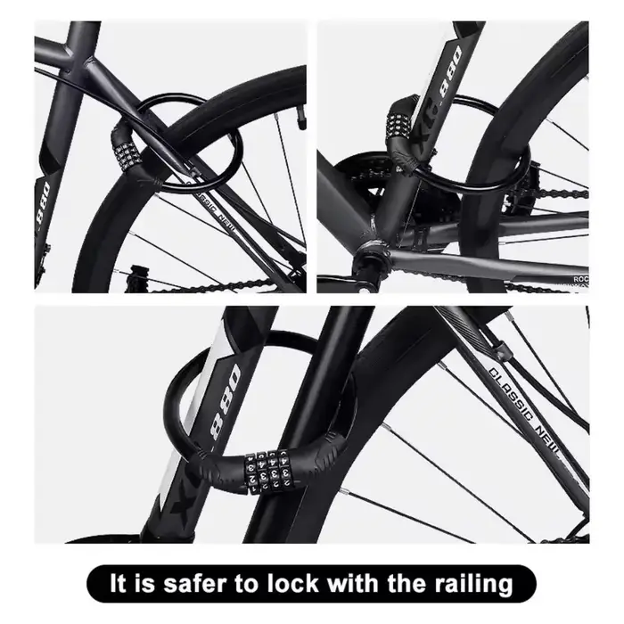 40-90CM serrure de vélo moto Portable sécurité Code à 4 chiffres