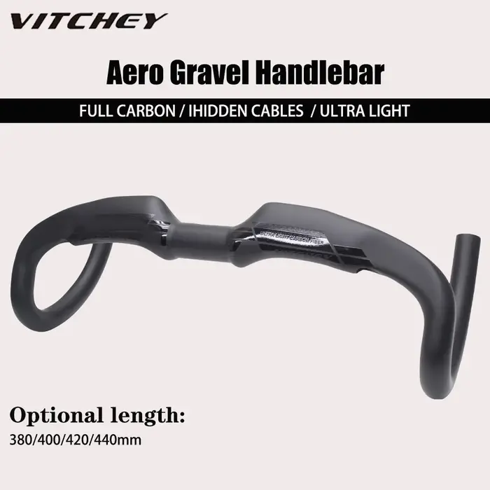 Vitchey T1000 Aero gravier guidon noir mat moitié routage interne