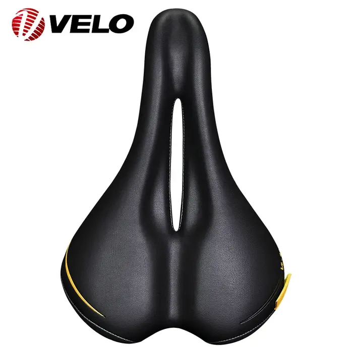 Selle de vélo VELO Original VL-3147 en cuir PU confortable avec rail en acier, pour VTT et vélo de route, coussin de siège unisexe, pièces de cyclisme