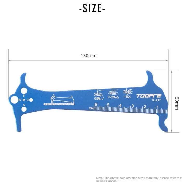 Jauge de mesure de l'usure de la chaîne en alliage d'aluminium multifonction pour VTT et vélo de route entretien précis et durable