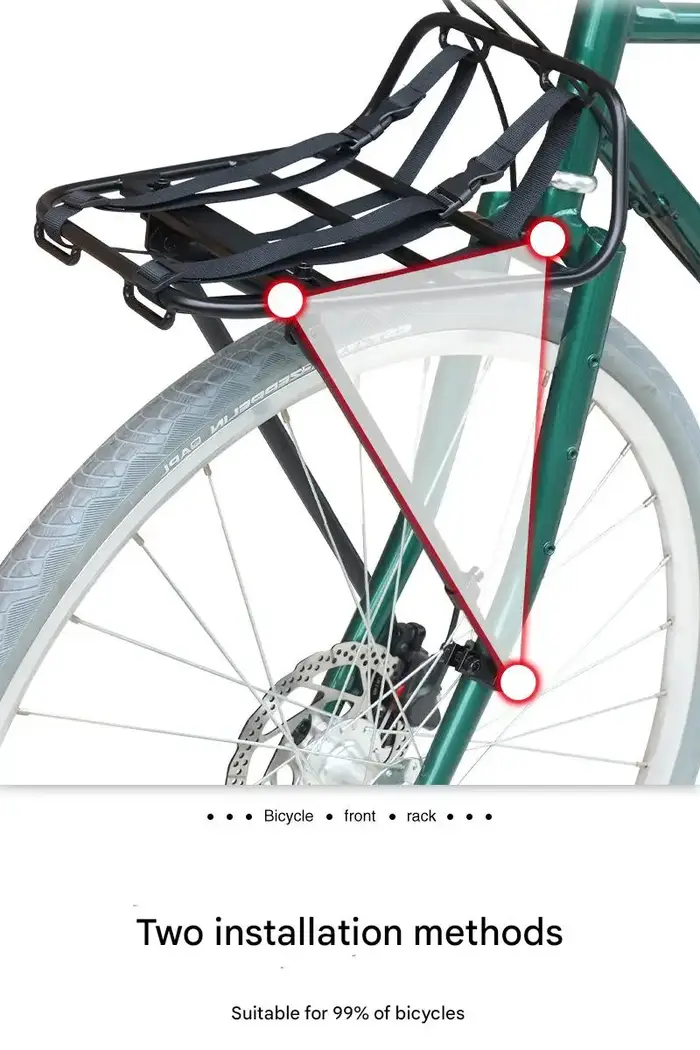 Porte-bagages avant universel en alliage d'aluminium pour vélo de 24 à 29 pouces