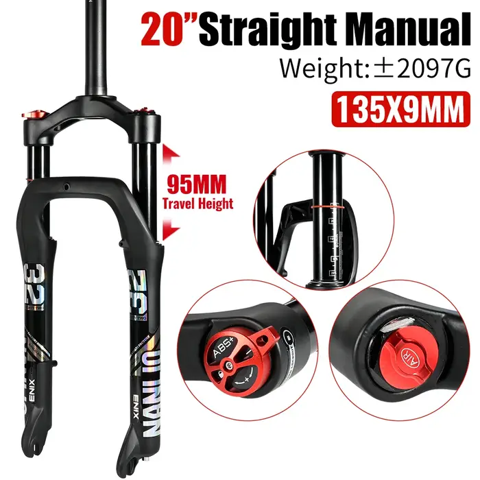 Nanlio – fourche de Suspension Fat Bike 20/26 pouces, largeur 135x9mm, convient aux pneus 4.0-4.8 po
