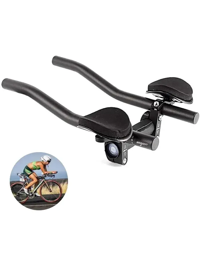 Guidon de vélo TT Aero Bars en alliage d'aluminium avec repose-bras pour la relaxation
