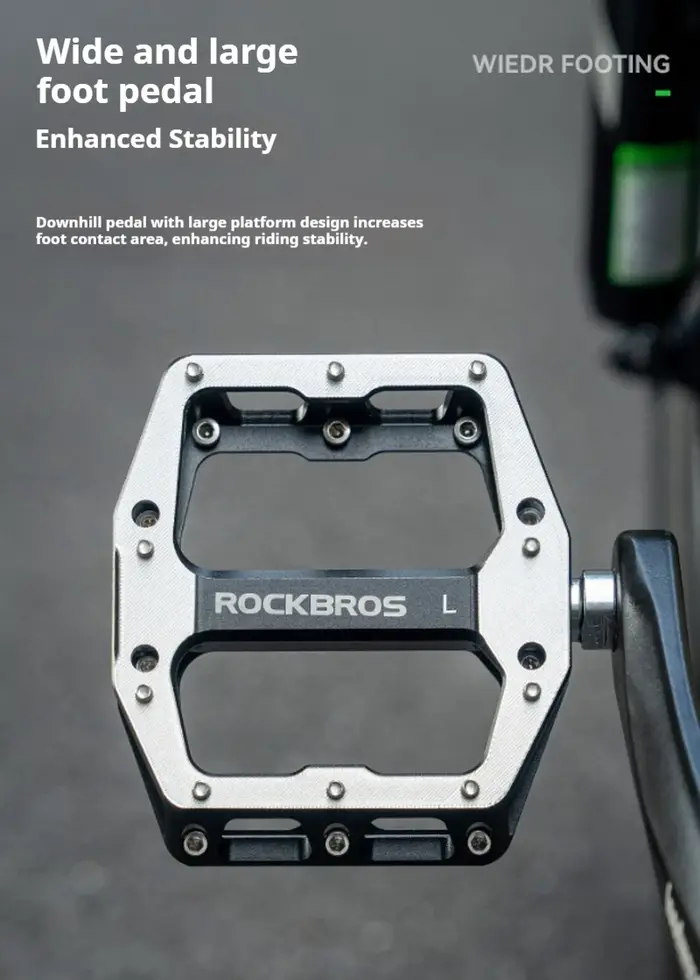 Pédales de vélo ROCKBROS X RIDGELOOP en alliage d'aluminium, à roulements, antidérapantes, larges, pour VTT, vélo de gravier et cyclisme en descente.
