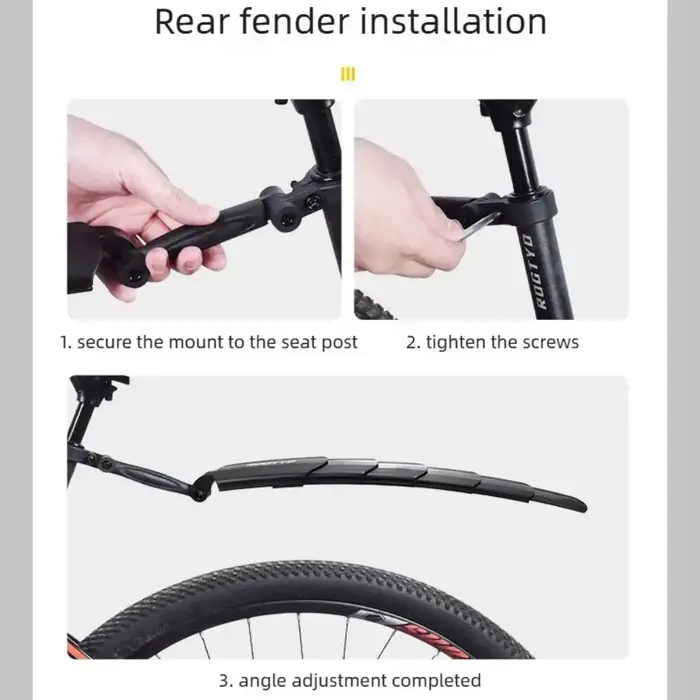Garde-boue de vélo en matériau imperméable, design rétractable, mécanisme de pliage, garde-boue pliable universel pour vélo.