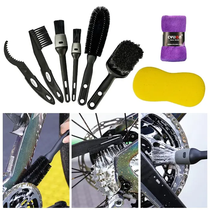 8 pièces ensemble d'outils de nettoyage de vélo Kit de brosse de nettoyage de vélo Kit de nettoyage 