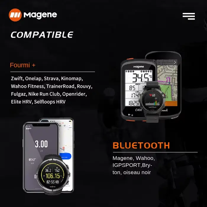 Magene Mover H64 capteur de fréquence cardiaque double Mode ANT Bluetooth avec sangle pectorale ordinateur de cyclisme vélo pour moniteur de sport Wahoo Garmin