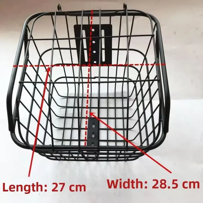 Panier en acier pour vélo de montagne, facile à installer, avec couvercle, réglable, fixe et durable.