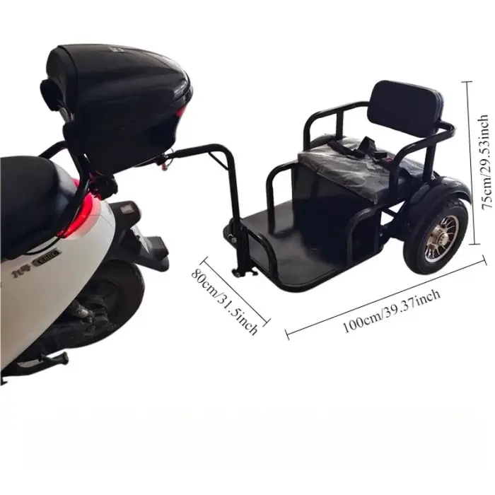 Remorque de vélo électrique d'extérieur en métal, transport de personnes, Absorption des chocs, acce