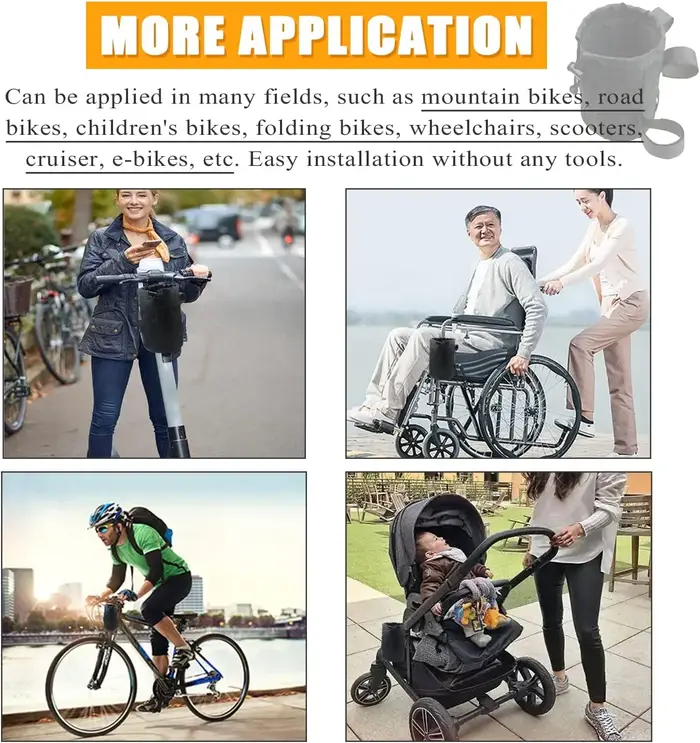 2in1 vélo guidon support pour téléphone vélo porte-bouteille d'eau maille poche universelle ajusteme