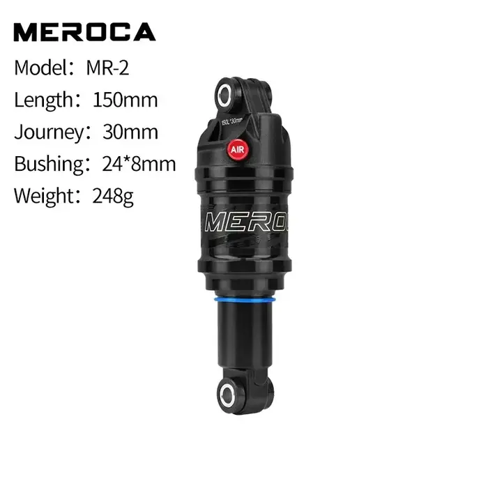 MEROCA-Amortisseur arrière à pression d'air réglable pour vélo, VTT, longueur 125mm, 150mm, 165mm, 1