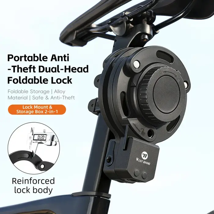 WEST BIKING Antivol pliable pour vélo avec support