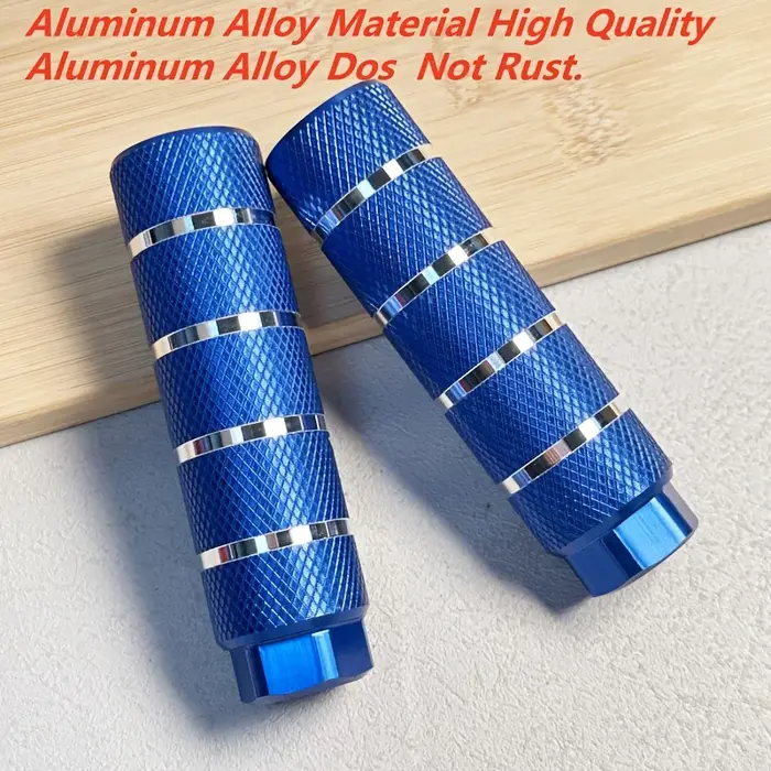 Pédales arrière de vélo en alliage d'aluminium anodisé bleu