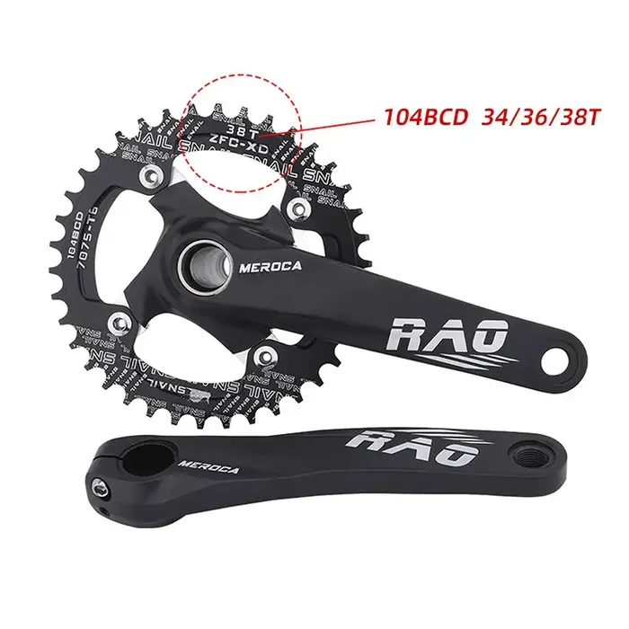 Vélo de montagne manivelle 170mm avec boîtier de pédalier 104BCD 34T 36T 38T