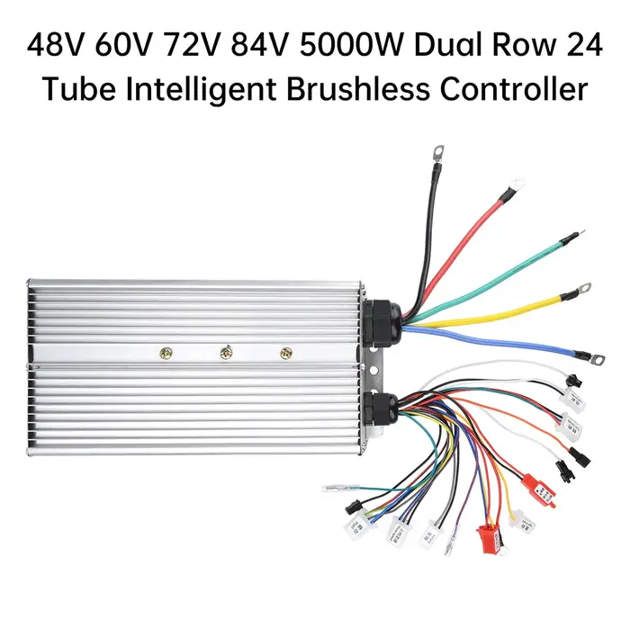 Contrôleur de moteur à courant continu sans balais Intelligent pour vélo électrique 5000W 48V/60V/72V/84V, avec Double Tube MOS, accessoires pour Scooter électrique