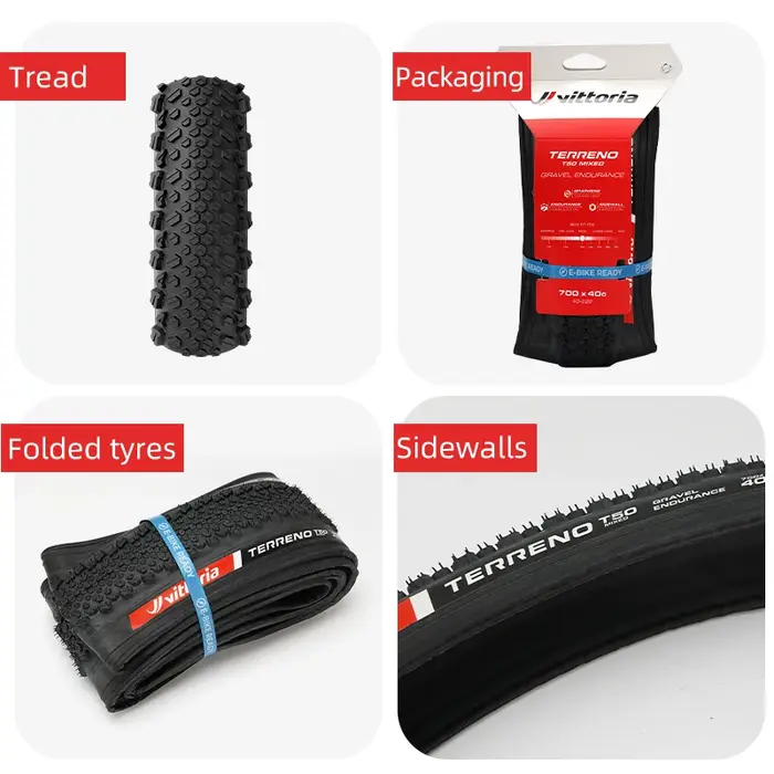 Vittoria vélo gravier route véhicule pneu 700x40C Tubeless TERRENO T50 mixte haute Anti-crevaison côté paroi Protection