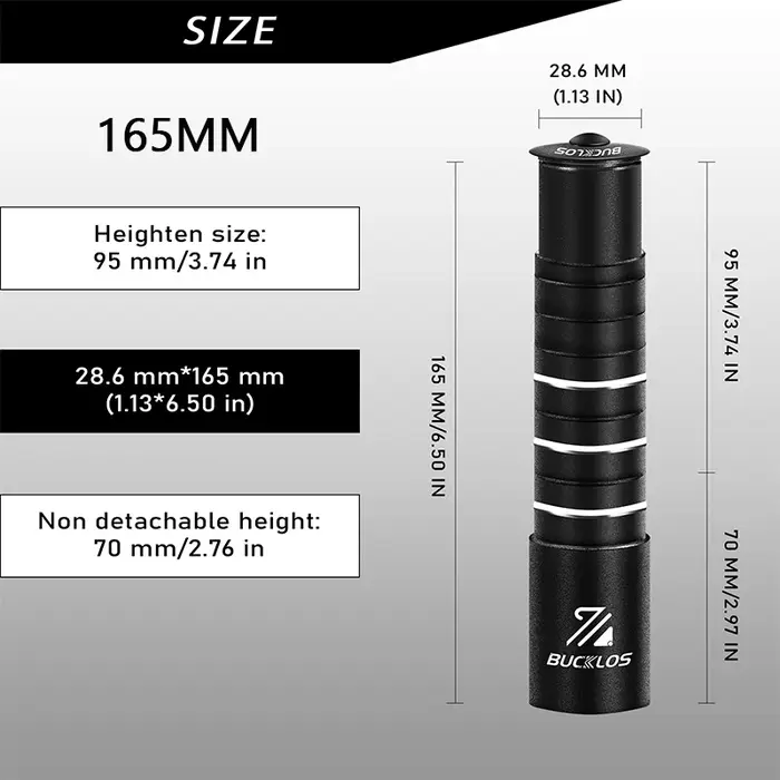 Extension de potence de vélo en alliage d'aluminium BUCKLOS 70/80/100/115/120/180/210MM