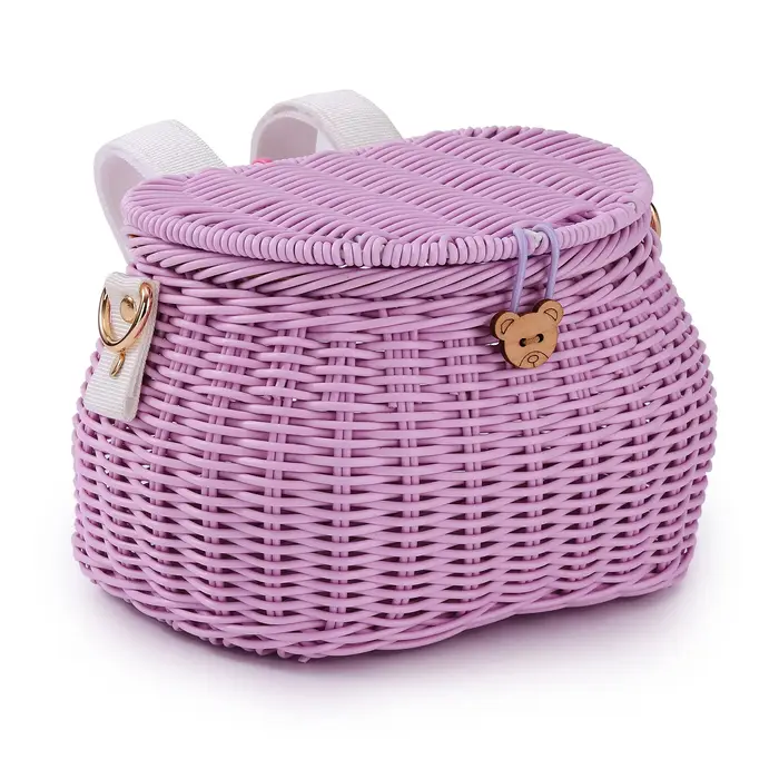Panier avant de vélo mignon avec couvercle couleur Macaron