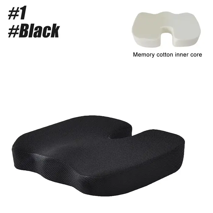 Coussin de siège Coccyx en mousse à mémoire de forme, oreiller en forme de U pour chaise, voiture et