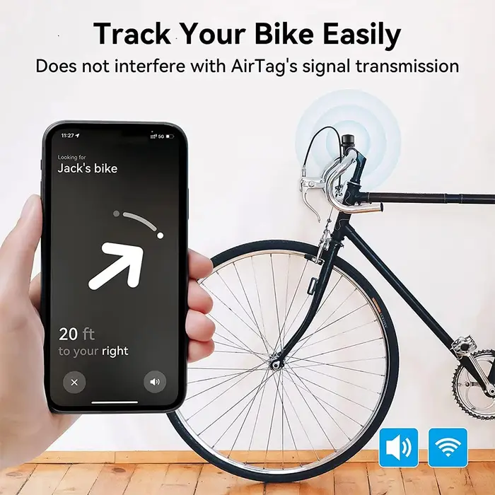 Sonnette de vélo avec support AirTag caché