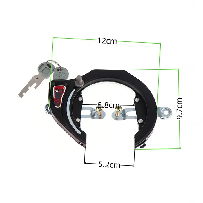 2 clés incluses antivol en alliage pour vélo, serrure à griffe de crabe pour vélos de route et de mo