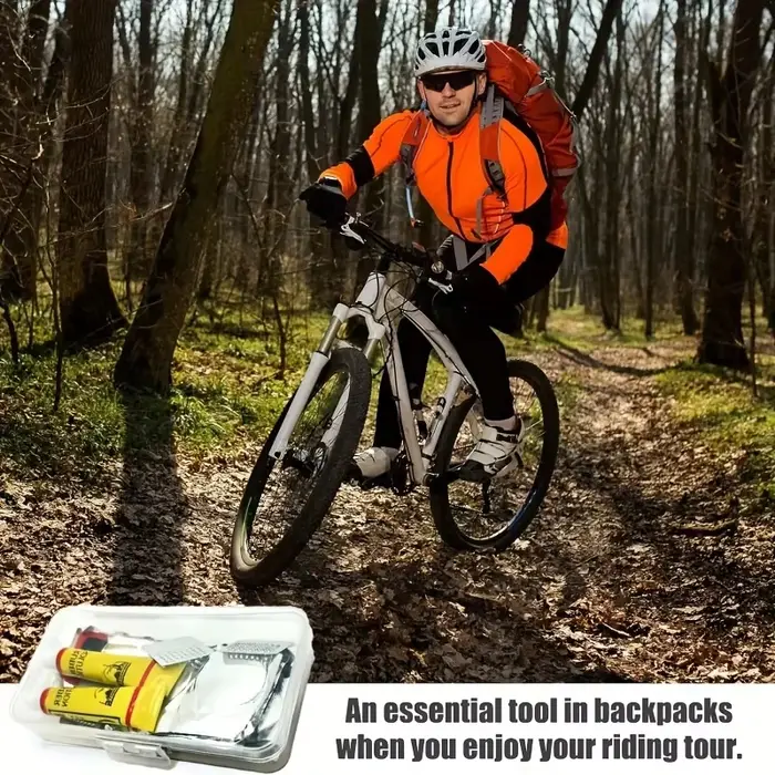Kit de réparation de pneus de vélo 39 pièces-Kits de patchs de crevaison de chambre à air