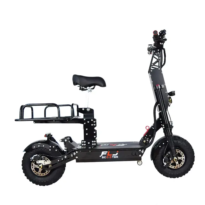 FLJ K14 14 pouces 8000W 60V gros roues skateboard scooter électrique avec poignée courte vitesse rapide 58MPH