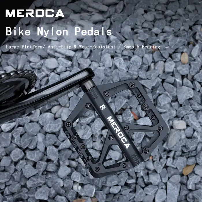 MEROCA pédales de vélo anti-dérapant haute résistance pédale en Nylon élargi grand roulement lisse conception Durable pour VTT