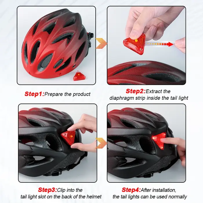 Casque de vélo avec LED feu arrière