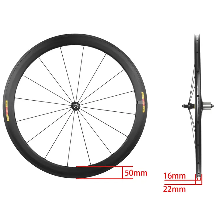 Jeu de roues de vélo de route 700C ultra-léger, hauteur de cadre 50 mm, frein V/C, jante en alliage d'aluminium, roues à rayons