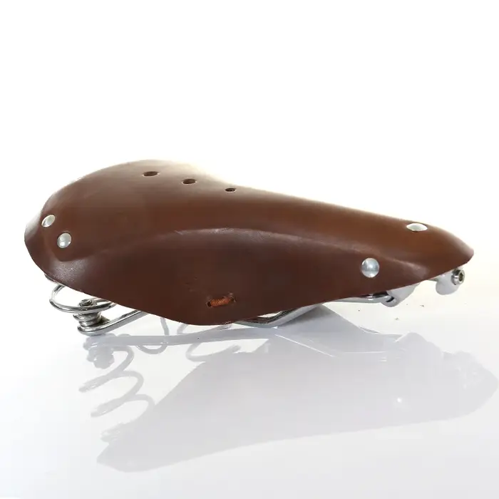 Selle de vélo rétro en cuir respirant et confortable, coussin de cyclisme vintage pour vélos à tube de selle double, VTT